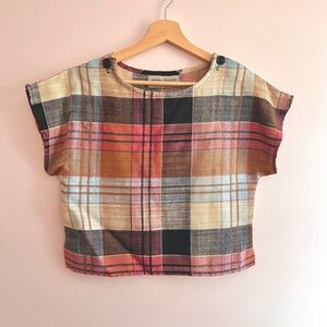 Vintage Ashley Brooke Plaid Top